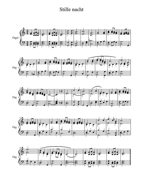 Stille Nacht Sheet Music For Organ Solo