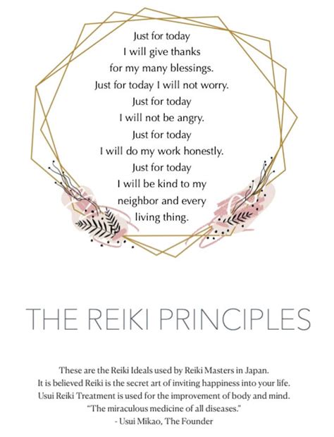 Reiki Principles Just For Today Instant Download Etsy