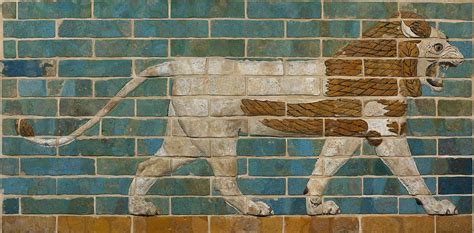 Lion Relief From The Processional Way In Babylon Painting By Babylonian