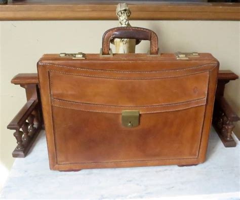 Hartmann Presidential Style Briefcase In Brown Belting Leather Etsy