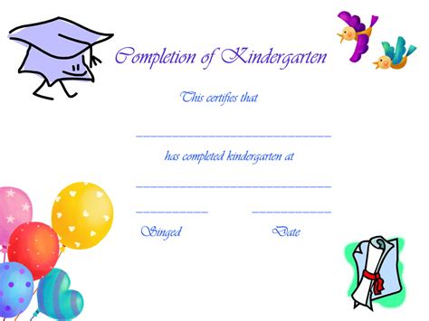 The kids love it and it's a fun way to bring the year to a close. 6 Best Images of Free Printable Kindergarten Graduation Certificate Template - Preschool ...