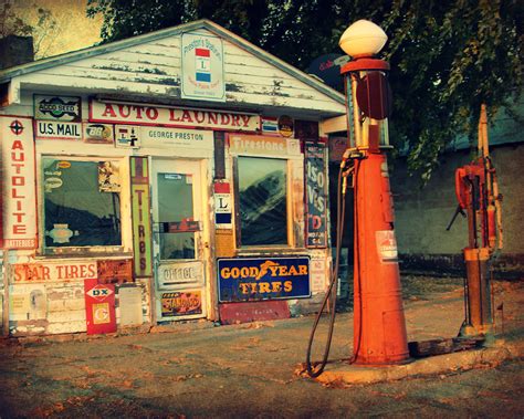 Vintage Gas Station Digital Art By Kathy M Krause Pixels