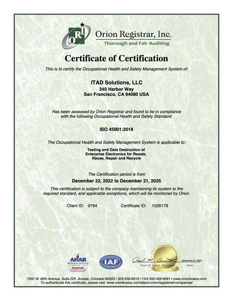 Certifications — Itad Solutions