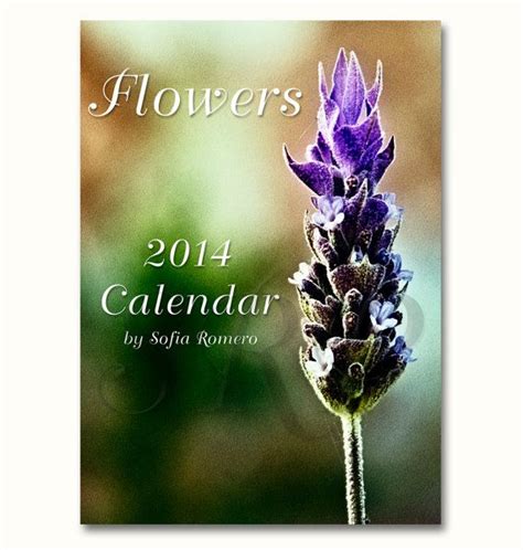2014 Flower Calendar Flower Photo Calendar Flower Wall Deco Flower