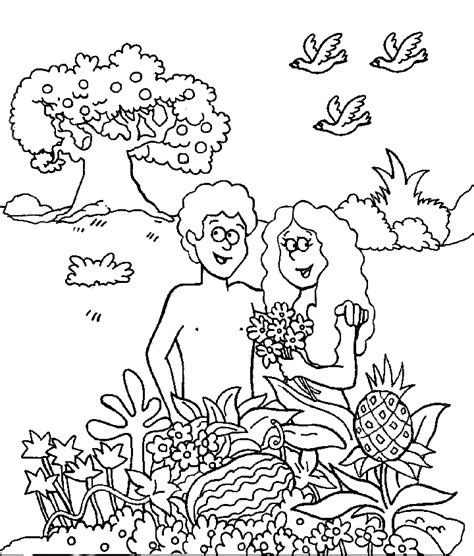 Free Bible Coloring Pages Of Adam And Eve Coloring Home