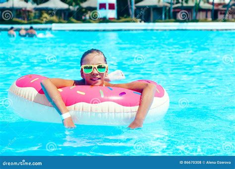 Tween Girl In Water Park Stock Photo 86669526