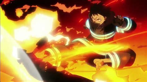 Enen No Shouboutai Shinra First Fight Scene With Fire Force Team