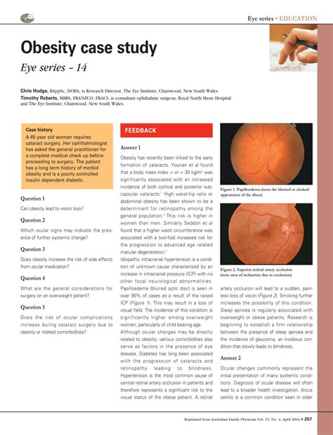 Pdf Obesity Case Study Eye Series 14