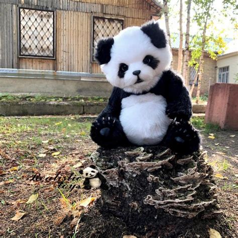 A Realistic Giant Panda Plush Teddy Bear Stuffed Animal Collectible Toy
