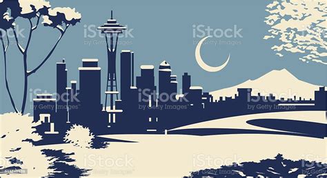 Seattle Skyline Stock Illustration Download Image Now Istock