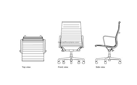 Eames Aluminum Group Chair Autocad Block Free Cad Floor Plans