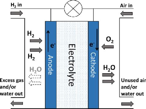 Fuel Cell Operation Principle Hydrogen And Oxygen Are Passed Through
