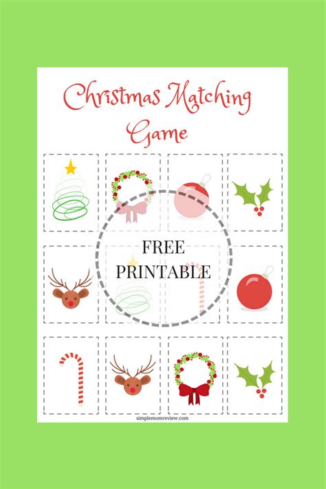 Christmas Matching Game Free Printable Simple Mom Review