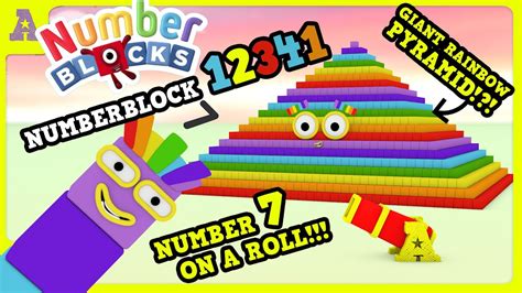 Giant Numberblocks 12341 Pyramid Rainbow Vs Numberblock Seven On A