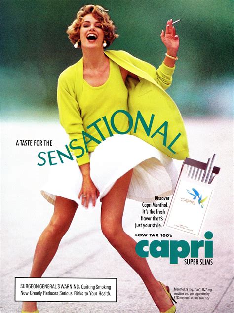 A Taste For The Sensational Capri Superslims Ads 80s Ads Old