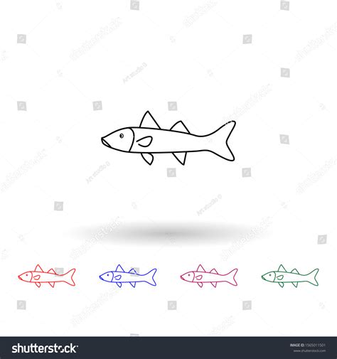 Snook Multi Color Icon Simple Thin Stock Vector Royalty Free