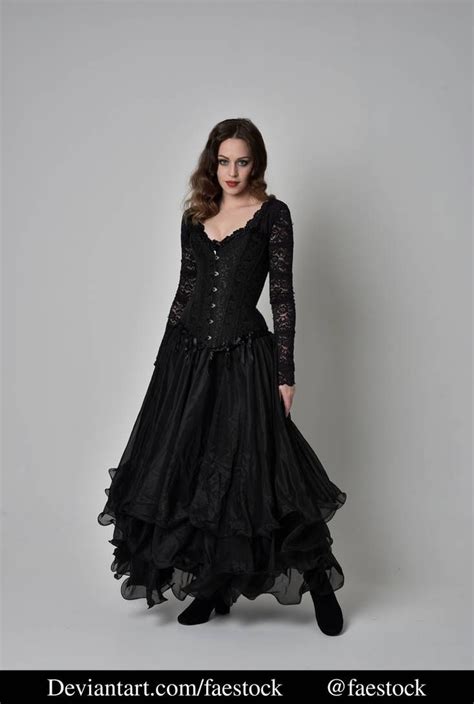 Black Lace Full Length Model Pose Ref By Faestock On Deviantart