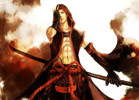 Anime Character Male Sword Warrior Red Wallpaper 2255x1632 913280
