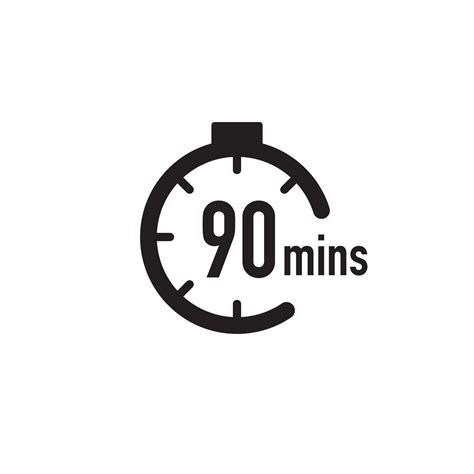 90 Minutes Timer Stopwatch Or Countdown Icon Time Measure Chronometr