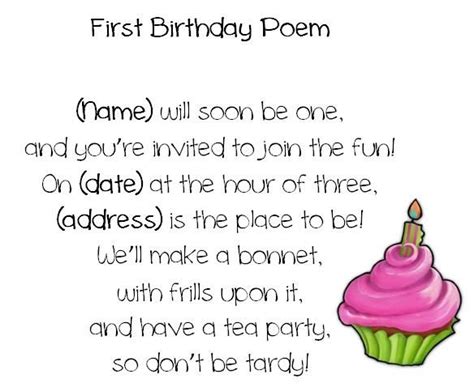 First birthday Poems