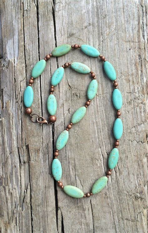 Turquoise Necklace Turquoise Jewelry Boho Jewelry Necklace Stone