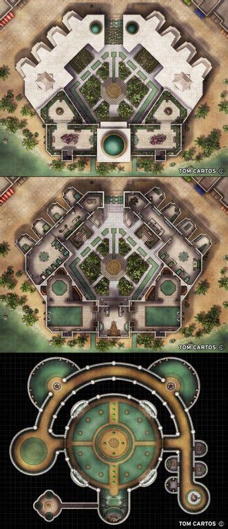 Water Temple Battlemap 44x112 Dndmaps Fantasy Town Fantasy Map