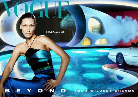 bella hadid tries ai with carlijn jacobs in vogue italia may 2023 — anne of carversville
