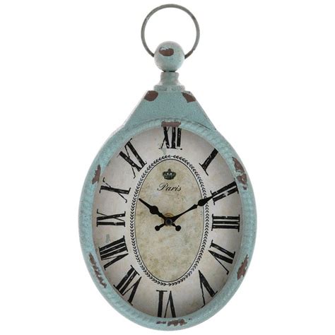 Distressed Blue Oval Metal Wall Clock Hobby Lobby 424077 In 2021