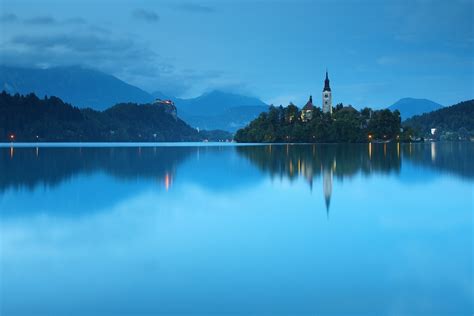 After Dark Lake Bled 501 M Asl Slovenia The Lake Whit A Flickr