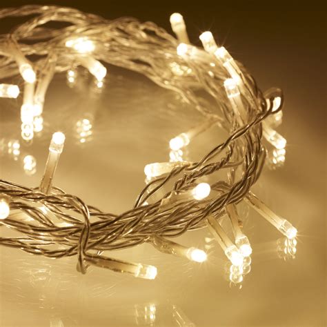 40 Warm White Led Indoor Fairy Lights On Clear Cable Noconexpress