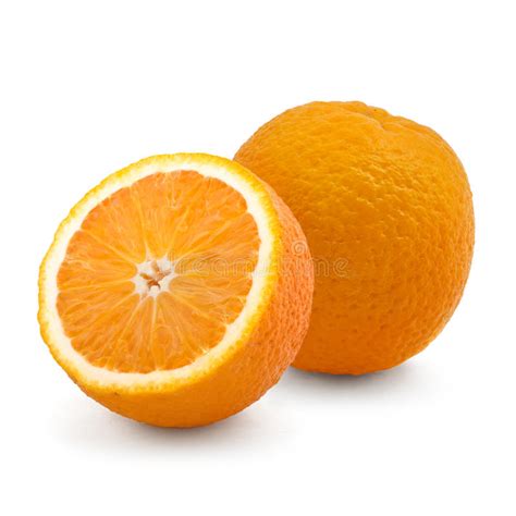 Studio Shot Of Two Fresh Oranges Isolated On White Stock Image Image