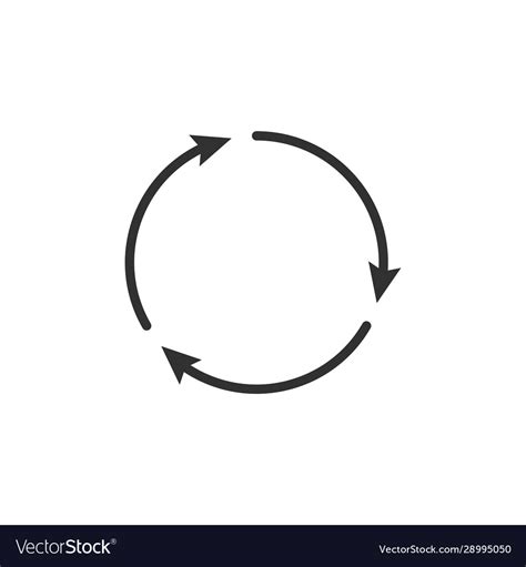 Three Circle Clockwise Arrows Black Icon Isolated Vector Image