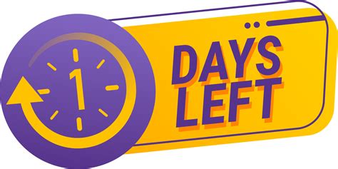 1 days left countdown png illustration template countdown days sign to event in yellow and