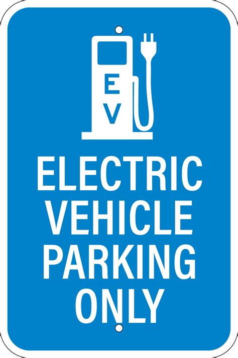 Electric Vehicle Parking And Charging Station Metal Sign Reflective