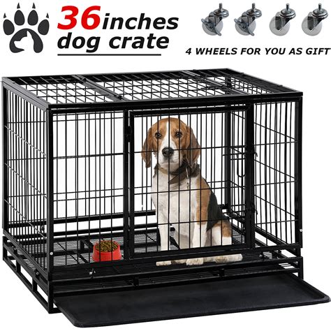 Dog Crate Cage For Large Dogs Heavy Duty 36 Inches Dog Kennel Pet