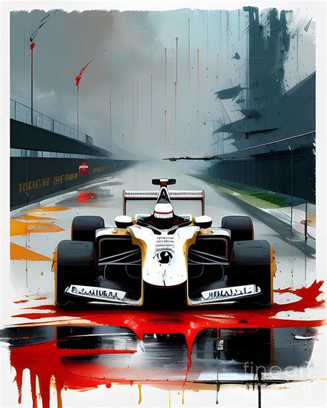 Speed And Style Drip Paint Formula 1 Car Art Collection Mixed Media