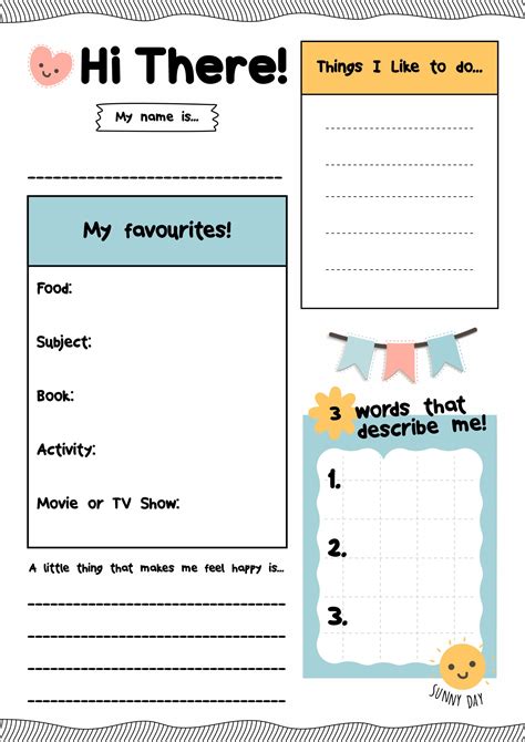 Printable Get To Know You Worksheets