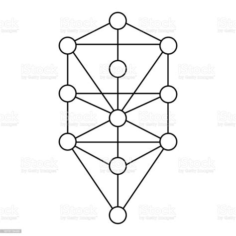 The Kabbalah Tree Of Life Vector Icon Symbol Design