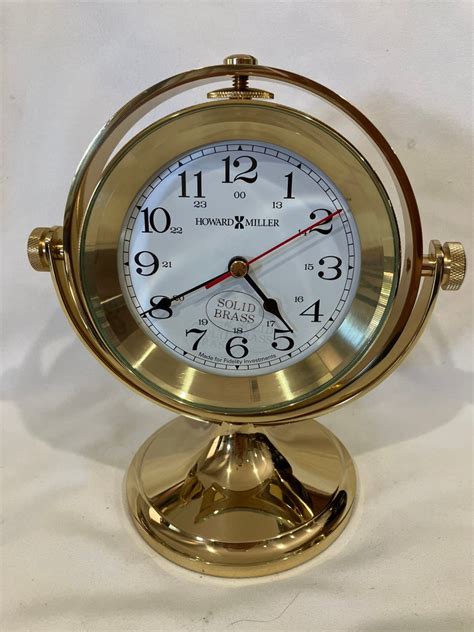 Vintage Howard Miller Solid Brass Schooner Nautical Desk Clock Etsy