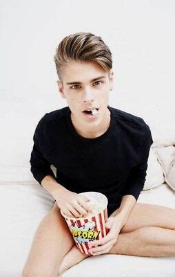 Cute Blond Male Twink Dude Eating Popcorn Handsome Guy Photo X F
