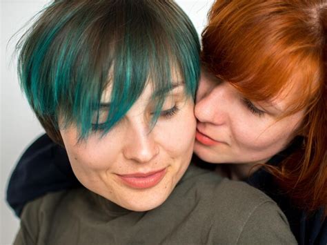 Premium Photo Close Up Of Lesbian Couple Romancing At Home