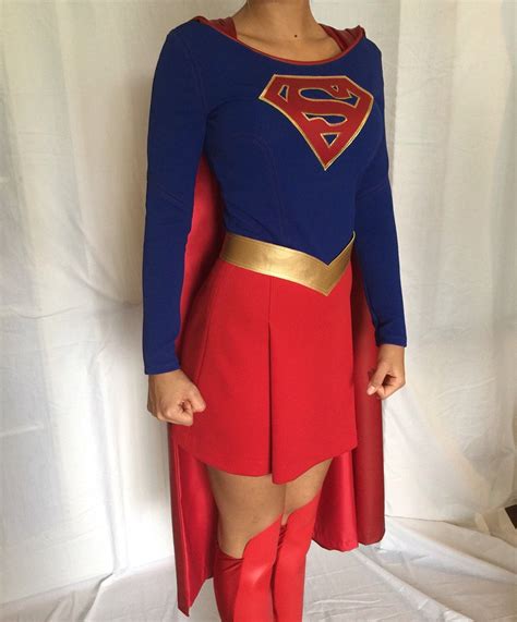 Supergirl Costume With Cape Custom Made Sizes Xs M Supergirl Costume