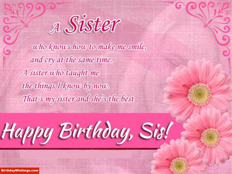 Happy Birthday Sister Poems