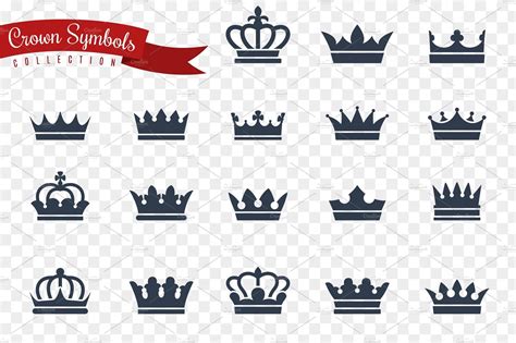 Crown Symbols King Queen Crowns Decorative Illustrations ~ Creative