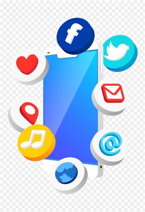 Antigravity Mobile Phone With Social Media Icons Png Similar Png
