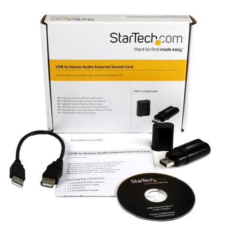 We did not find results for: Amazon.com: StarTech.com USB Sound Card - 3.5mm Audio Adapter - External Sound Card - Black ...