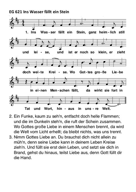 Ins wasser fällt ein stein. Die Freiheit nehm ich mir - Konfirmation