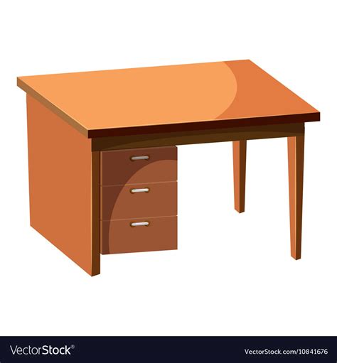 Computer Desk Icon Cartoon Style Royalty Free Vector Image