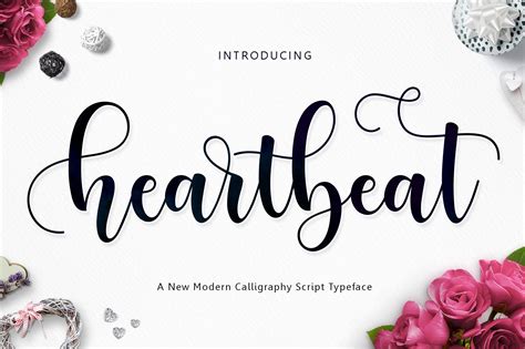 Heartbeat Script Modern Script Font Script Fonts Hand Lettering