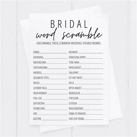 Printable Bridal Shower Word Scramble Printable Word Searches